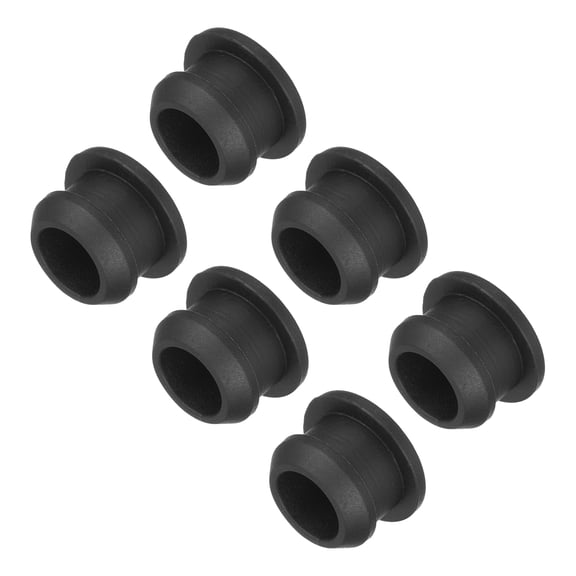 Silicone Snap in Locking Hole Plugs, Seal Cover Panel Round for Kitchen Rubber Bulkheads 11mm Black,6Pcs
