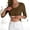 Brown, variant on Caywon Women Tops with Built In Bra Crewneck 3/4 Sleeve Undershirts Spring Casual Loose T-Shirts No Underwire Home Sleepwear Soft Stretch Base Layer