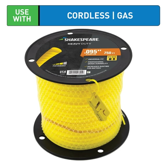 SHAKESPEARE 0.095" x 750' Heavy Duty String Trimmer Line - Yellow, Round-Shaped (1 Count)