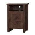 thumbnail image 4 of Vineego 1 Piece Farmhouse Nightstand with Storage Shelves Bedside Tables for Bedroom Modern Wood Side Table Living Room, Dark Brown, 4 of 7