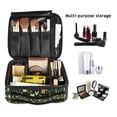 thumbnail image 2 of FORMRS Travel Makeup Bag Large Capacity Train Case Cosmetic Organizer with Adjustable Dividers, Orange Flowers, 2 of 8