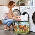 thumbnail image 7 of Home Organizer Foldable Fabric Storage Bin With Handle The Mother Cow and Her Calf, 7 of 7