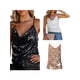thumbnail image 3 of Camisetas de tirantes para mujer Camisola de lentejuelas con cuello en V(Negro-L) Nituyy Camisetas-GL715-FF88769A3, 3 of 4