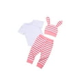 thumbnail image 4 of Inevnen My First Easter Baby Girl Boy Outfits 3PCS Infant Romper Bunny Pants Hat Clothes Set, 4 of 8