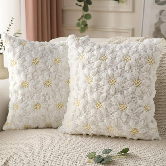 Juego de 2 fundas de almohada DFXSZ para primavera y verano, 45 x 45 cm, color amarillo
