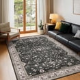 thumbnail image 4 of Bleum Cade Farmhouse Washable 5'x7' Area Rug, Dark Gray Vintage Persian Living Room Rug,Ultra Soft Faux Wool Non Slip Low Pile Carpet for Bedroom, Dining Room, Office,Retro Area Rug Indoor Decor, 4 of 11