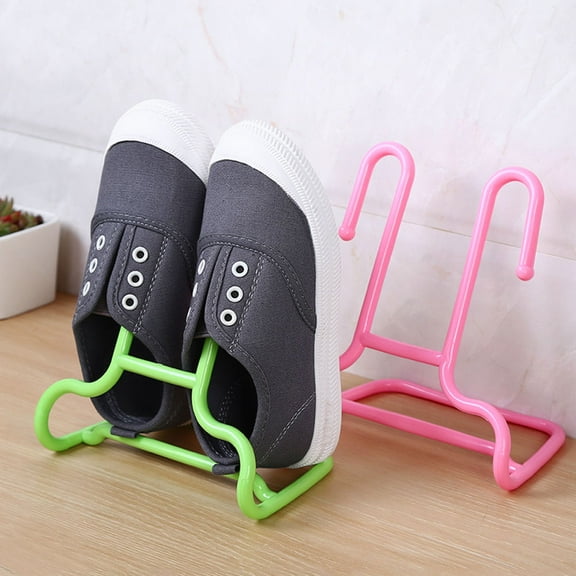 GOOHOCHY 2 Pcs Girls Children's Storage Shoe Rack Pink Organizer Multifunctional