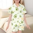 thumbnail image 2 of Ensembles de Pyjama pour Filles Imprimé Manches Courtes Boutonné Hauts Unis Ensemble T-Shirt Ensemble de Pyjamas Décontractés pour Filles Pyjamas de Noël pour Filles Garçons Mode pour Filles, 2 of 7