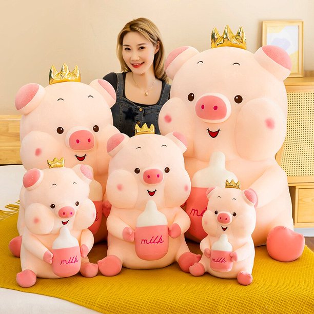 Lovely/Large/Cute Crown Bottle Pig Doll Plush Toy Children Sleeping Pillow Girl Birthday Gift Creative Gift for Girl Kid Couple zhangyuxiang LED