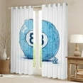 thumbnail image 2 of Manfei Cartoon Blue Billiards Black Out Curtains for Kids, Kawaii Flower Curtains Pack of 2 (42x63 Each), Modern Sports Player Bedroom Curtains, Window Curtains Bedroom Decor, 2 of 6