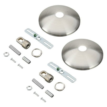 

Aspen Creative 21511-22 Contemporary Chandelier Fixture Canopy Kit 5 Diameter with Collar Loop 1 Center Hole Brushed Nickel 2 Sets/Pack