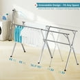 thumbnail image 5 of JAUREE 95 inches Clothes Drying Rack,Foldable Space Saving Laundry Drying Rack Stainless Steel,Indoor Outdoor with 20 Windproof Hooks, 5 of 7
