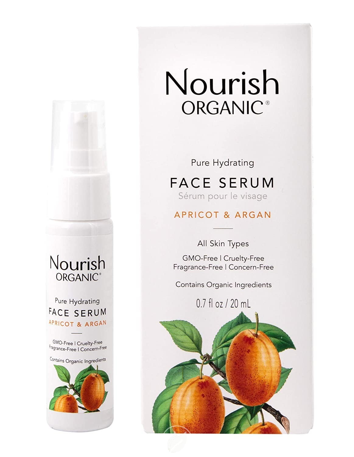 Nourish Organic Pure Hydrating Face Serum Apricot Argan GMOFree