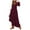 N01-Red, variant on NAFUU Womens Dresses V Neck Long Sleeve Maxi Dress Empire Waist Flowy Long Dress Solid Color Vintage Casual Sundress With Pockets Comfort Legging