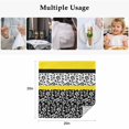 thumbnail image 4 of Black Yellow Cloth Napkins, Garden Floral Stripe Aesthetic Flower Boho Washable and Reusable Dinner Napkins Set of 8, Table Napkin for Kitchen Party Birthday Wedding Hotel Housewarming 20"x20", 4 of 8