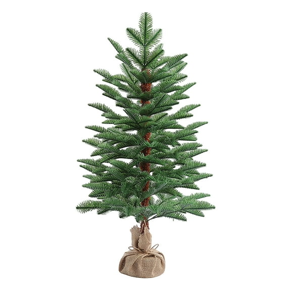 Artificial Christmas Tree - Small Tabletop Xmas Tree for Home Decor, Pre-Lit Mini Tree with LED Lights, Holiday Decoration for Office or Desk, 17.7in