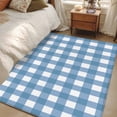 thumbnail image 5 of 3x5 Washable Area Rug, Sky Blue Plaid Non-Slip Rectangle Rug for Living Room Bedroom, Sky Blue Gradient Indoor Low Pile Floor Mat for Home Decor, 5 of 9