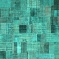 thumbnail image 1 of Ahgly Company Indoor Square Patchwork Turquoise Blue Transitional Area Rugs, 7' Square, 1 of 4