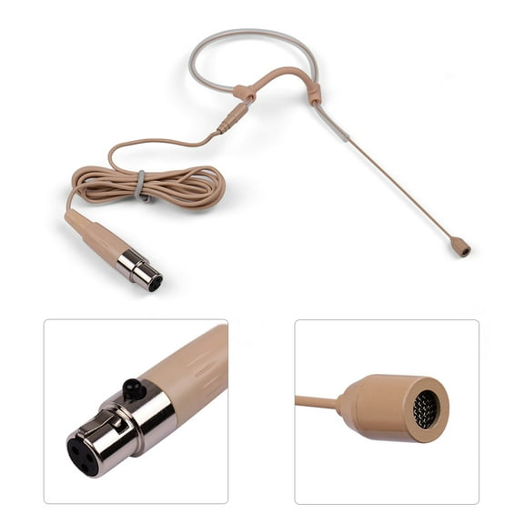 Headset Lightweight Single Ear-Hook Condenser Microphone Mic 3-Pin XLR Plug For For Wireless Bodypack Transmitter