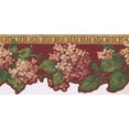 thumbnail image 2 of Concord Wallcoverings Elegant Floral Pattern Wallpaper Border Featuring Little Flowers and Leaves, Colors Red Pink Green Gold, Size 9 Inches by 15 Feet NG8005B, 2 of 4