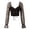 yue866-Black, variant on KHONTS Women's Embroidered Corset Tops Patchwork Sheer Mesh Long Sleeve Cropped Back-Tie Cute Concert Tops White XS