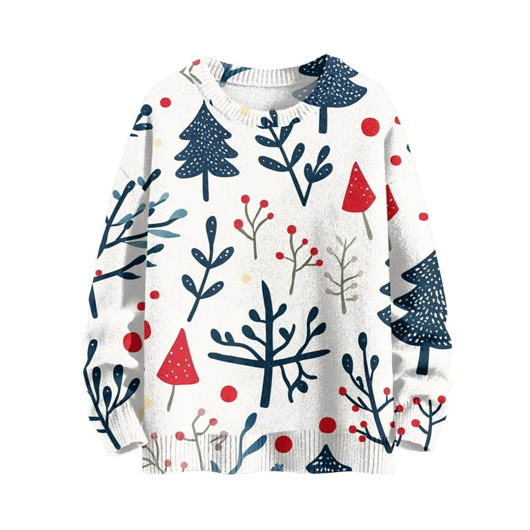 XADYUY Girls Christmas Sweater Cute Snowflake Christmas Tree