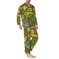 thumbnail image 2 of Naloa Camping 1 Men’s Pajamas Set - Long Sleeve Button Down Sleep Shirt and Pajama Bottoms Sleepwear Set-Small, 2 of 7