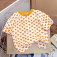 thumbnail image 2 of Piuwrlz Yellow Short Shirts Sleeve Toddler Girls Graphic T-Shirts Crew Neck Loose Simplicity Pullover Yellow Size 5-6 Years, 2 of 10