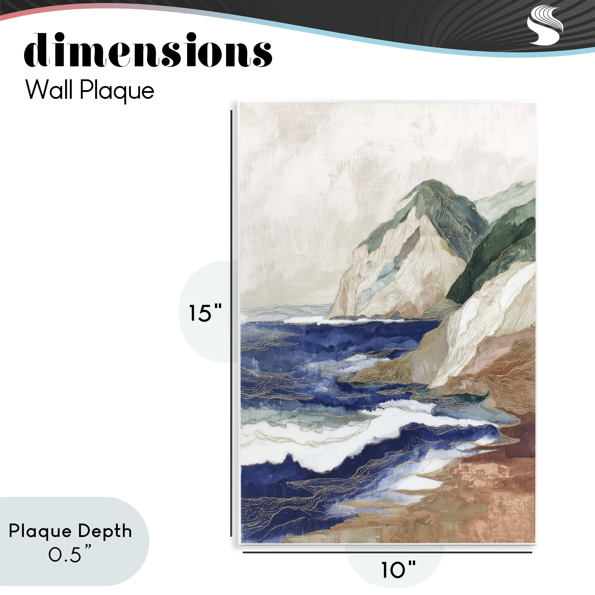Stupell Industries Cliff Next To The Sea Wall Plaque Art, design by Chromatic Storm Studio