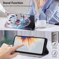 thumbnail image 4 of Leather For Samsung Galaxy S25 FE 5G 6.7-inch Wallet Case Embossed Painted Butterflys&Flowers Pattern, With Card Holder,Wristband,Magnetic Clasp Kickstand Folio Cover,Color-8,For Galaxy S25 FE 5G, 4 of 7