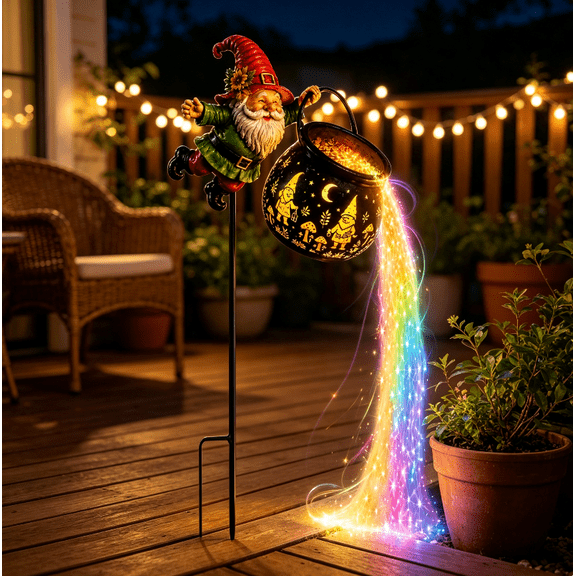 Christmas Yard Decorations Outdoor Santa Gnome Stake Light with Glowing Lantern | Lighted Christmas Decorations for Garden, Patio, Lawn and Front Door
