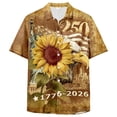 thumbnail image 4 of UngA 250th Anniversary Shirts, Men's 4th of July American Flag Patriotic T Shirts Short Sleeve Button Up USA Memorial Day Shirts (Yellow,4XL), 4 of 6
