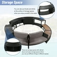 thumbnail image 5 of Round Spa Surround Furniture for Hot Tub, 112''Dia Hot Tub Accessories Patio Spa Frame, Rattan Sectional Sofa for Outdoor Spa with Wood Bench, Cushioned Loveseat, Storage Cabinet, Gray, 5 of 8