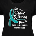 thumbnail image 4 of Inktastic Ovarian Cancer Awareness Brave and Strong with Arrows Women's Plus Size T-Shirt, 4 of 5