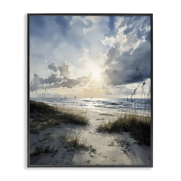 Stupell Industries Contemporary Sunshine On The Beach Black Framed Giclee Art, 11 x 14, by Franklyn Gregory