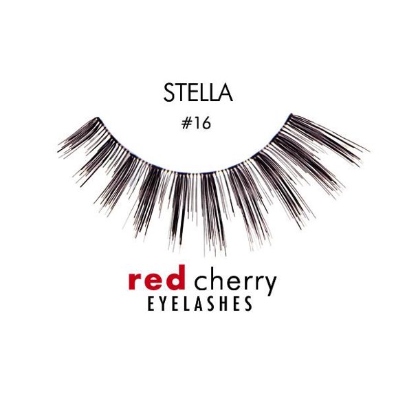 Option : Black - #16 , Troika Red Cherry Eyelashes, hair scalp beauty - Pack of 2 w/ Sleek 3-in-1 Comb/Brush