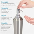 thumbnail image 4 of iDesign Stainless Steel Soap Dispenser Pump, 2.9" x 2.9" x 8.5”, Brushed & Chrome Split Finish, 4 of 5