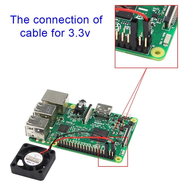 Ventilador de refrigeración de CPU sin escobillas para Raspberry Pi RasPi 3 Modelo B 2 Modelo B/B+