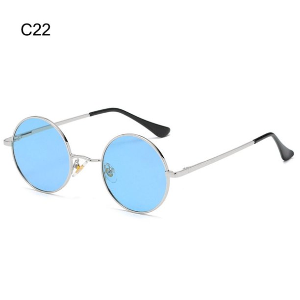 Gafas de sol redondas pequeñas con protección UV400 para hombre y mujer, lentes polarizadas Retro de Metal, tonos Punk coloridos