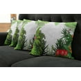 thumbnail image 5 of Ambesonne Leaf Throw Pillow Cover 4 Pack, Hibiscus Anthurium Leaves, 20", Hot Pink White, 5 of 5