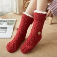 thumbnail image 7 of Women's Slipper Socks with Grips Non Slip Soft Cozy Fuzzy Fleece Lined Cable Knit Socks for Cold Winter, 7 of 7