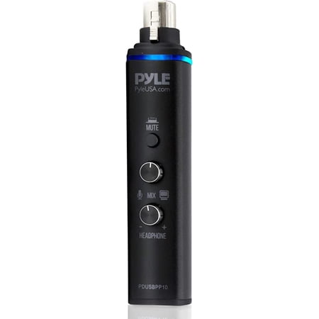 PYLE PDUSBPP10 - Microphone XLR-to-USB Adaptor - USB Mic Interface with Volume Control, Easy USB Plug-and-Play (+48V Phantom Power)