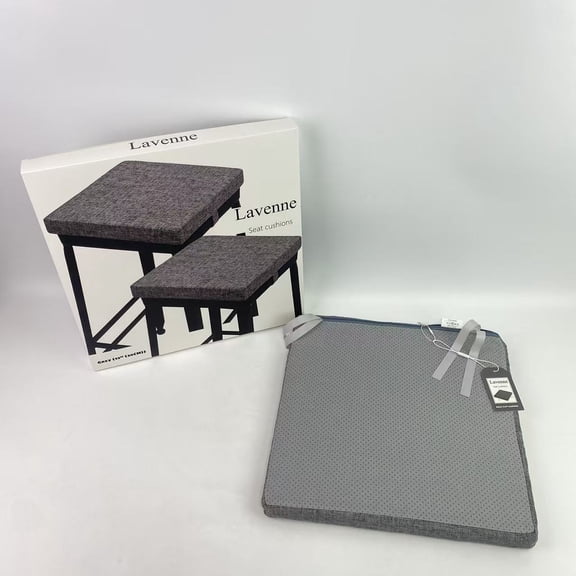 Lavenne Seat cushions,12 Inch Stool Cushion Square with Ties, Non-Slip Bar Stool Square Seat Cushion with with Machine Washable Cover - Grey (12" (30CM))