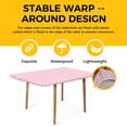 thumbnail image 4 of Pink Geometric Table Cloths for 6 Foot Rectangle Tables, Modern Minimalism Solid Color Striped Patio Waterproof Elastic Fitted Tablecloths, Washable Rectangular Table Cover for Camping, 4 of 8