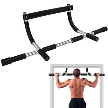 Rotating Straight Bar DIY Bicep Pull Up Bar with Hand Grips Rotating ...