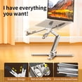thumbnail image 3 of Support d'Ordinateur Portable en Alliage d'Aluminium avec Hauteur Rotative et Réglable, Design Pliable en Forme de X pour Refroidissement Amélioré, Supporte les Ordinateurs Portables/tablettes jusqu'à 16 Pouces et 22lb, Rehausseur de Bureau Portable Léger, 3 of 6