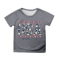 thumbnail image 3 of 250 Anniversary Usa Shirt Summer Tops Graphic Tees for Girls Stylish Printed Short Sleeve Round Neck Comfortable Casual Daily Everyday Wear Grey, 3 of 5