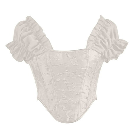 Cheap Lingerie Costume Corset Tops for Women Plus Size Tops for Women Women Casual Sexy Eyelet Lace-up Floral Print Fishbone Court Vintage Corset Straps Tank Top Shapewear