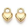 thumbnail image 2 of 10pc Valentine's Day 304 Stainless Steel Pendants Manual Polishing Heart Padlock Charms Real 14K Gold Plated 18x13x7mm Hole: 5x5mm, 2 of 3
