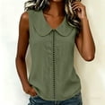thumbnail image 5 of Shihyeh Women’s Sleeveless Peter Pan Collar Solid Color Casual Cutwork Detail Blouse Top, 5 of 7